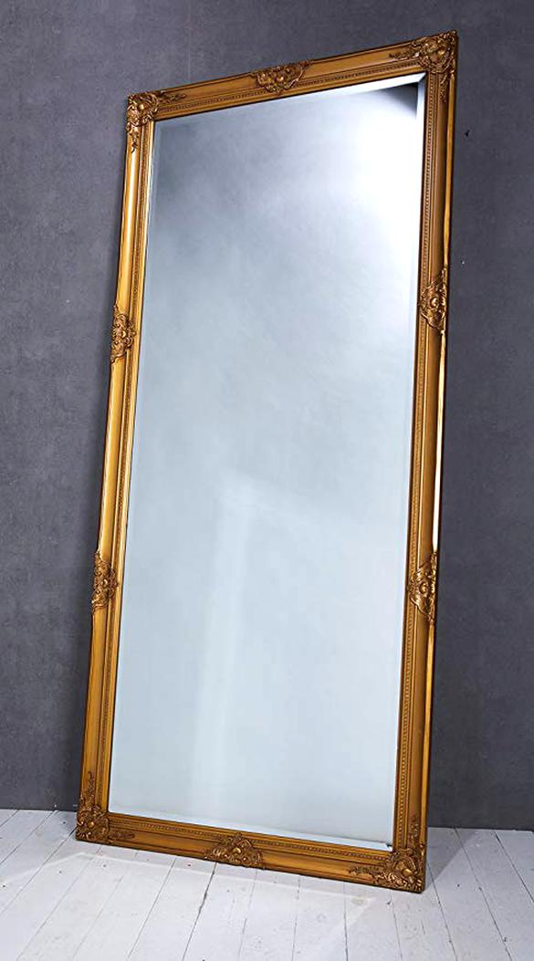 Ovalspiegel Antik-Gold Wandspiegel Gold 100 x 40 cm OVAL SPIEGEL elegant neu
