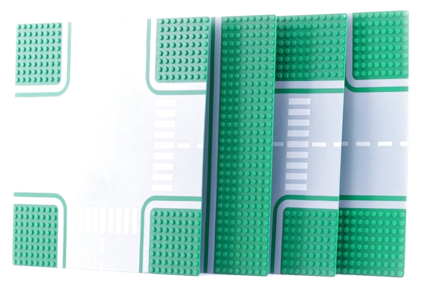 Lego® Strassenplatte Flughafen grün Plate green Kurve Gerade Kreuzung