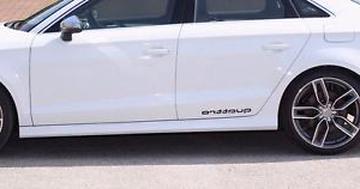 40 x 4,5 cm Silber Hochglanz Aufkleber 2x Audi Quattro Schriftzug